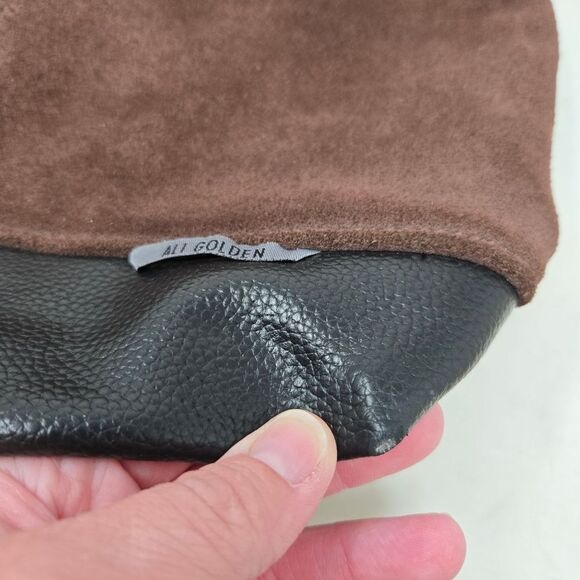 ALI GOLDEN Brown and Black Suede Tote Bag Reversible - Picture 5 of 16